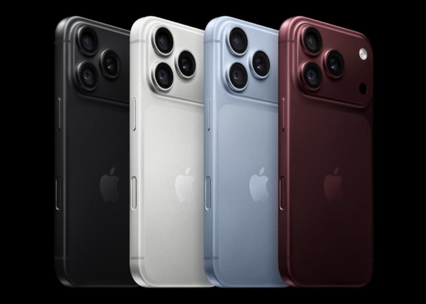 iPhone 18 Pro Max nas cores preto, prateado, glacial e bordô